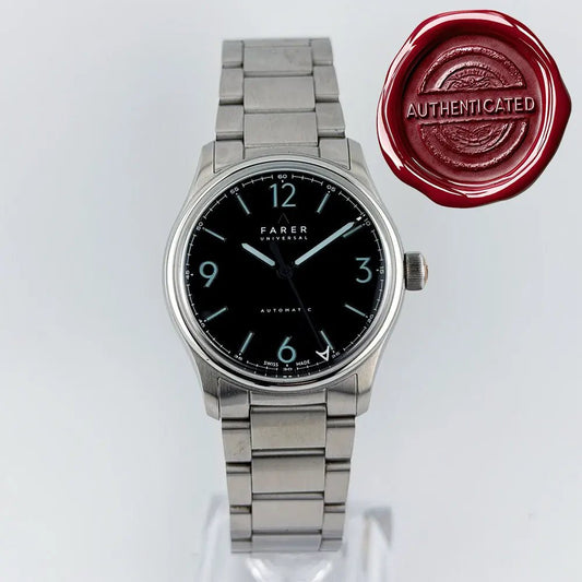 Farer Universal Discovery 36mm Black Velvet Dial – Mint Full Set 2025 (Lightly Worn) - CalderoneWatchCo