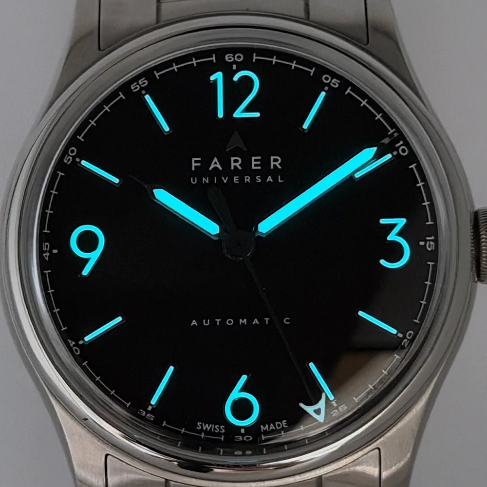 Farer Universal Discovery 36mm Black Velvet Dial – Mint Full Set 2025 (Lightly Worn) - CalderoneWatchCo