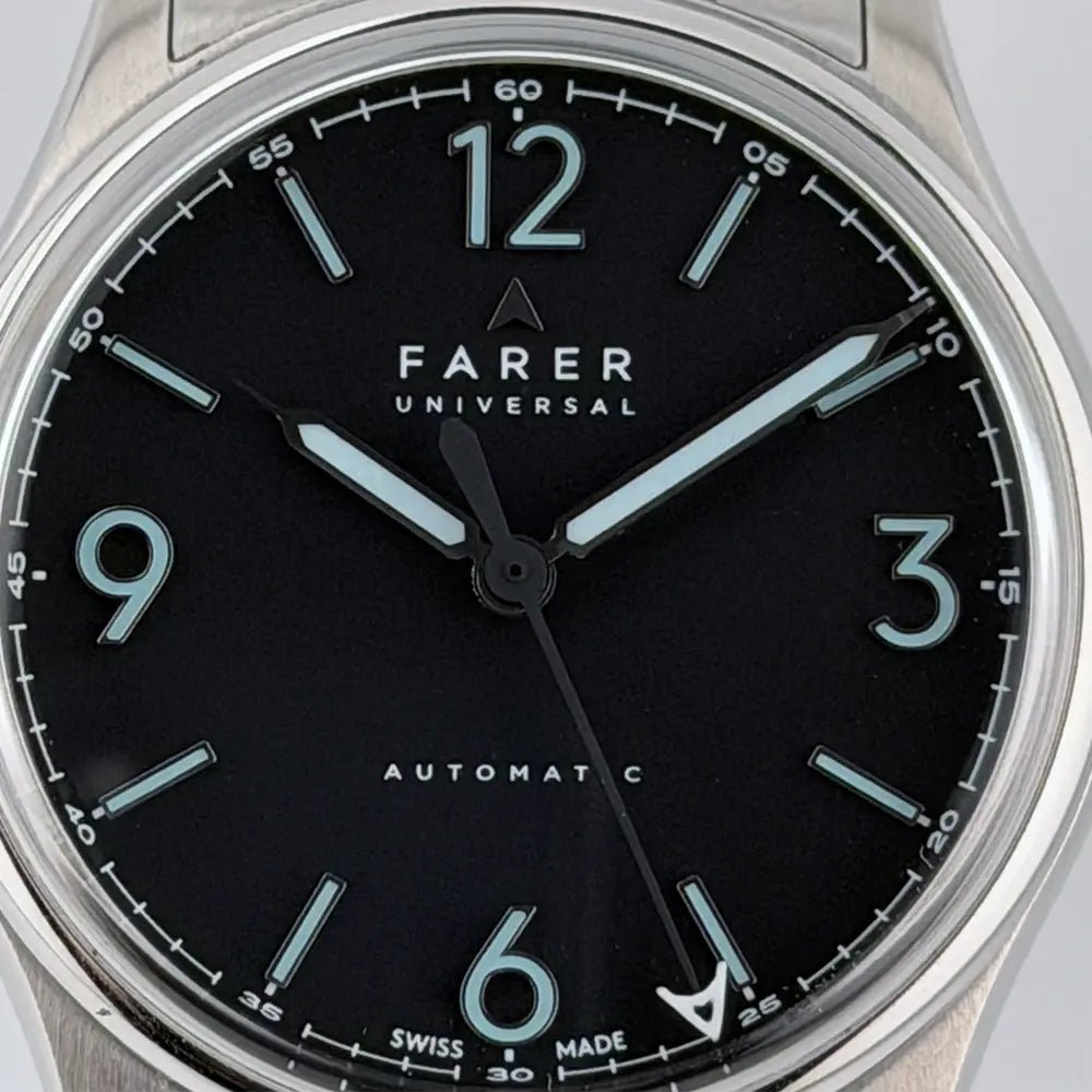 Farer Universal Discovery 36mm Black Velvet Dial – Mint Full Set 2025 (Lightly Worn) - CalderoneWatchCo