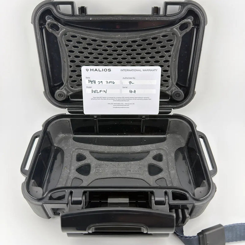 Halios Delfin 500m Blue Wave Dial – Full Set Serial 164 w/ 3 Straps – Excellent - CalderoneWatchCo