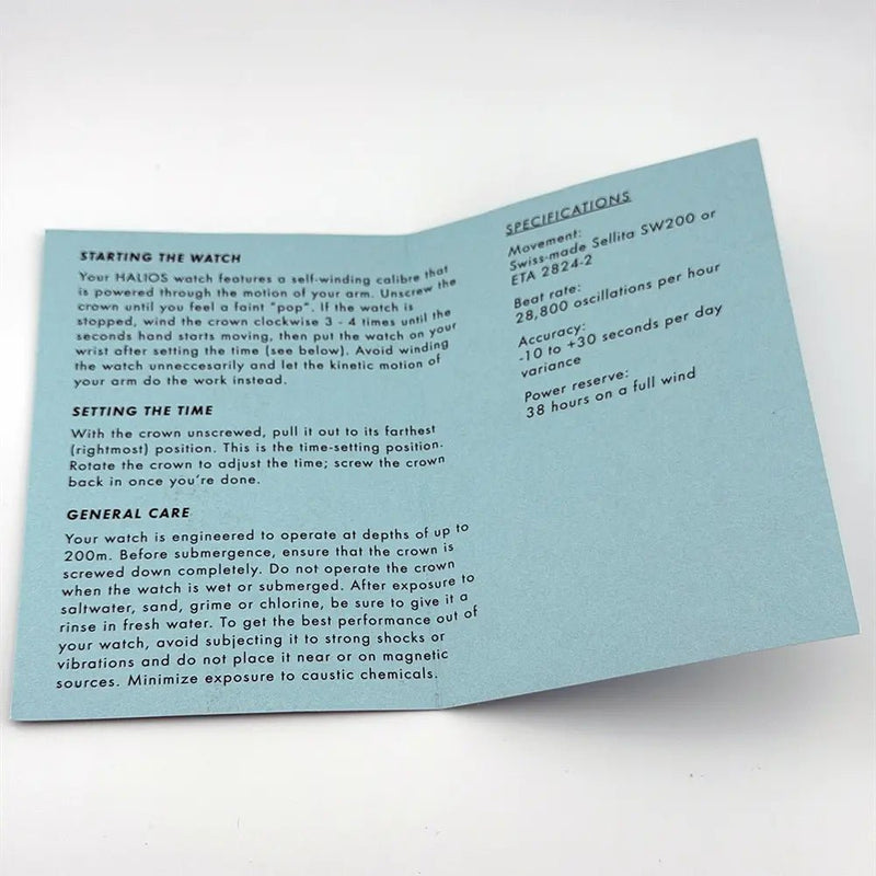 Halios Fairwind Bathyal Blue 39mm Swiss Automatic Sapphire Bezel Full Kit - CalderoneWatchCo