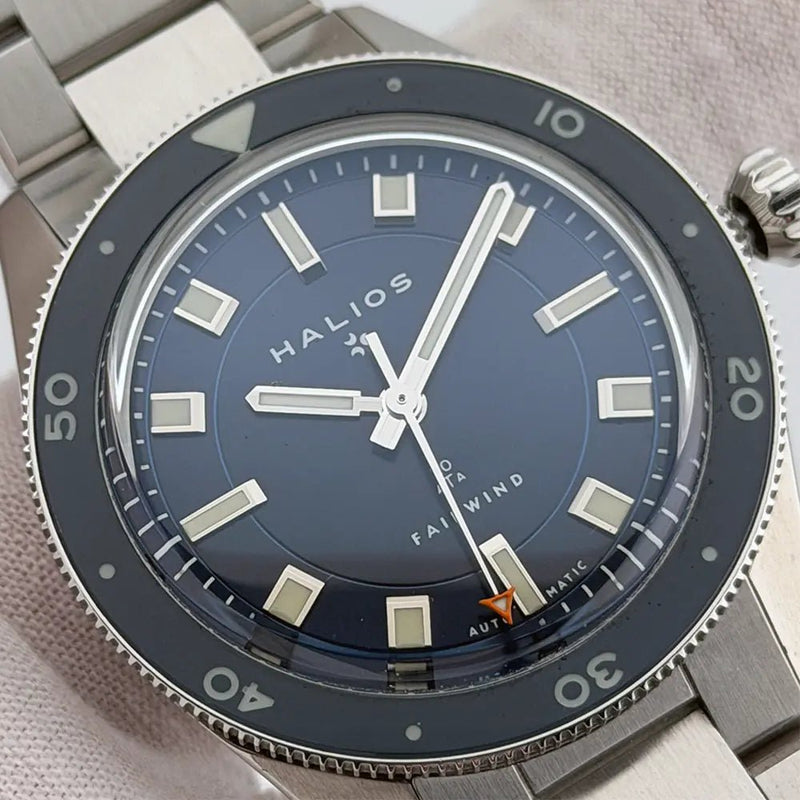 Halios Fairwind Bathyal Blue 39mm Swiss Automatic Sapphire Bezel Full Kit - CalderoneWatchCo
