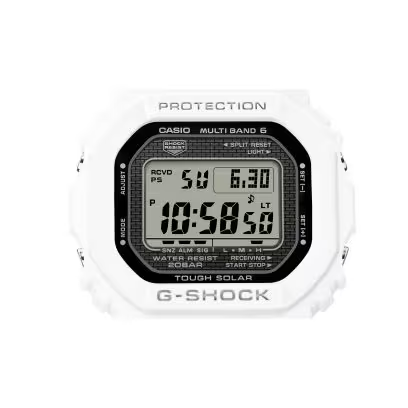 Casio G-SHOCK Heritage Series 42.8mm Stainless Steel & White Bio-based Resin Fixed Bezel GW-5000HS-7ER