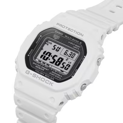 Casio G-SHOCK Heritage Series 42.8mm Stainless Steel & White Bio-based Resin Fixed Bezel GW-5000HS-7ER