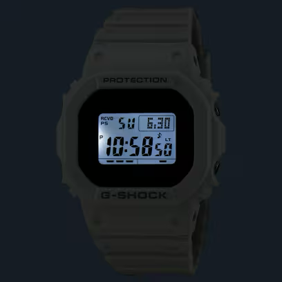 Casio G-SHOCK Heritage Series 42.8mm Stainless Steel & White Bio-based Resin Fixed Bezel GW-5000HS-7ER