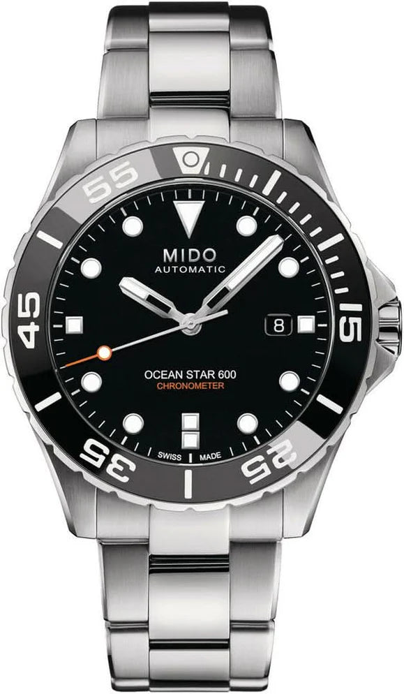 Mido Ocean Star 600 Chronometer 43.5mm Satin-finished and Polished Stainless Steel Bezel with Black Ceramic Insert M026.608.11.051.00