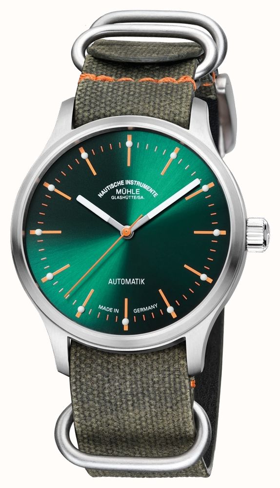 Mühle Glashütte Panova Green 40mm Stainless Steel Bezel M1-40-76-NB-I