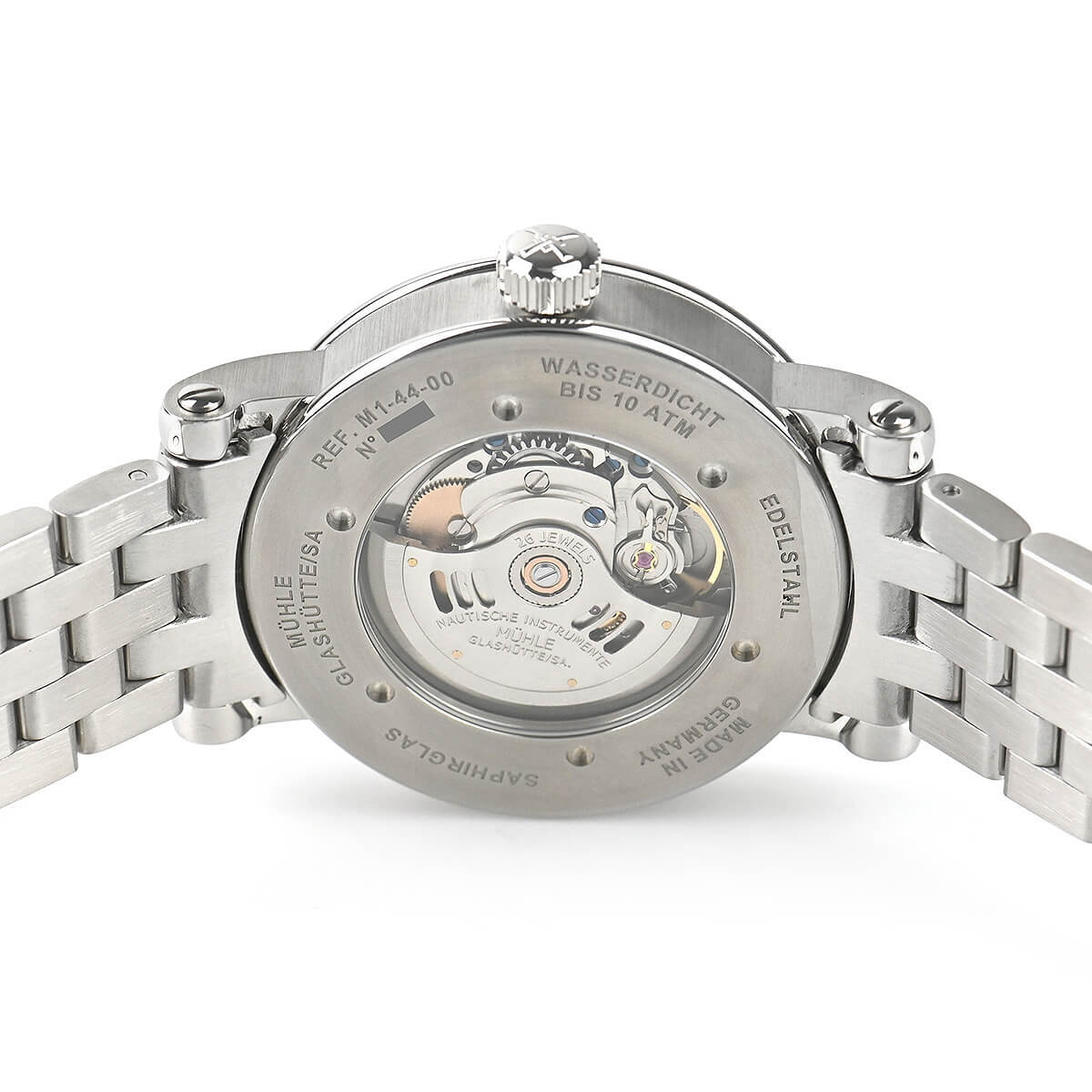 Mühle Glashütte Teutonia IV Moonphase 41mm Polished Stainless Steel Bezel M1-44-05-MB