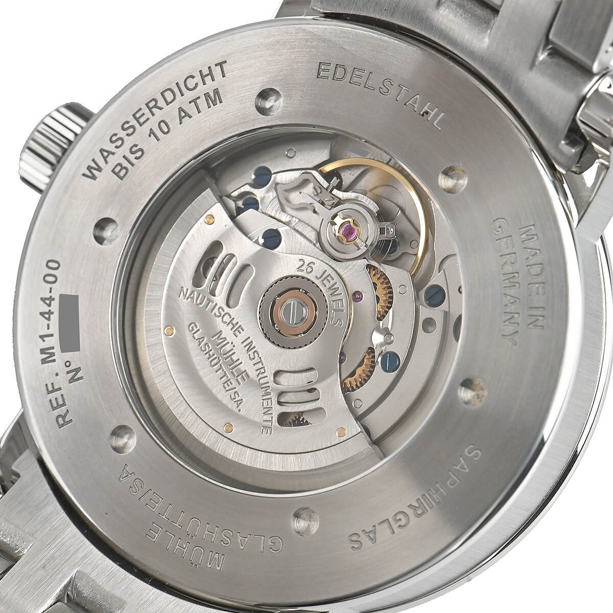 Mühle Glashütte Teutonia IV Moonphase 41mm Polished Stainless Steel Bezel M1-44-05-MB