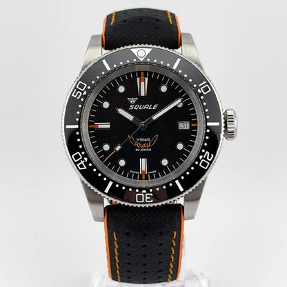 Squale 1545 30 ATMOS Black Ceramic 40mm Swiss Automatic Diver Full Kit + Bracelet - CalderoneWatchCo