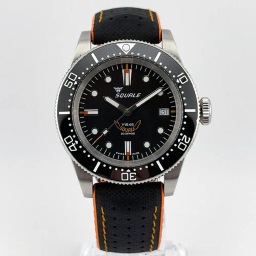Squale 1545 30 ATMOS Black Ceramic 40mm Swiss Automatic Diver Full Kit + Bracelet - CalderoneWatchCo